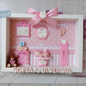 Picture newborn / quadretto nascita / benvenuto piccolino / fiocco nascita / pink baby / light blue baby/twins /gemelli