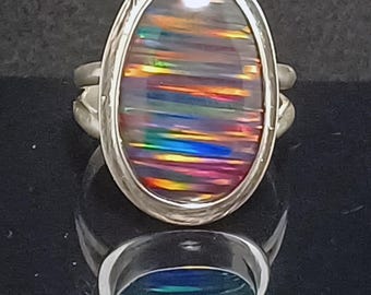 Banded Opal Triplet and Silver Ring