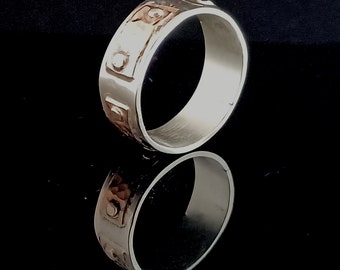 Hammered Silver and Copper Band