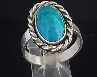 Turquoise and Sterling Lady's Ring