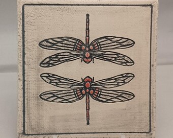 Dragon Fly Tile, Hand Made, Food safe