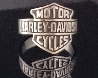 Sterling Silver Harley Davidson Ring