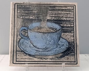 Custom Ceramic Tile with Coffee Cup