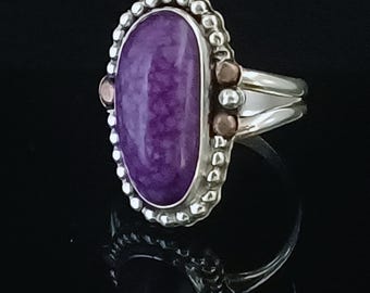 Russian Sugalite and Silver Ring