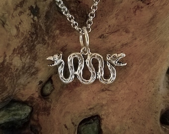 Aztec Snake Pendant Silver