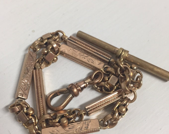 Vintage Mens Pocket Watch Chain Gold Filled Swivel Clasp Etsy