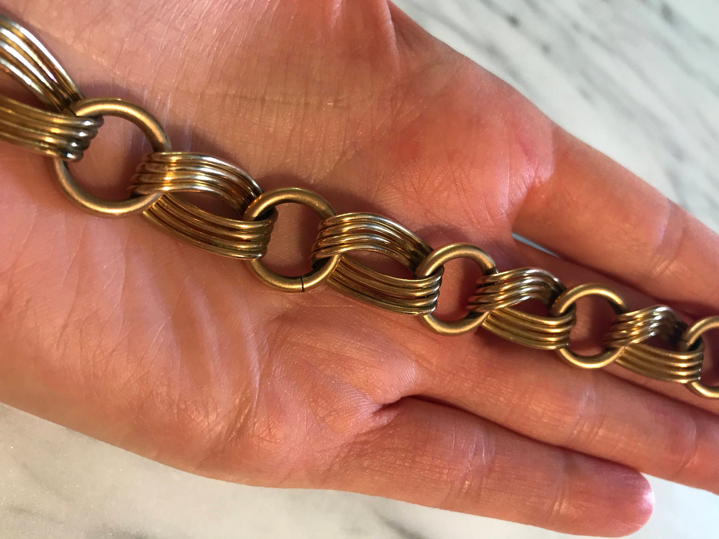 Vintage Link Style Bracelet Hallmark BB Binder Brothers Etsy