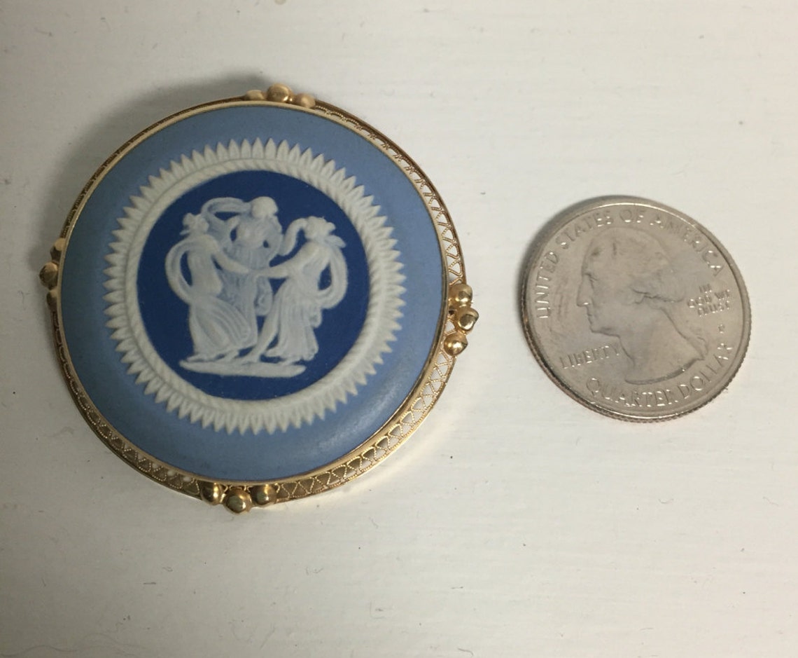 Venta Vintage Wedgewood Jasper Tri-Color Azul Cameo Broche | Etsy