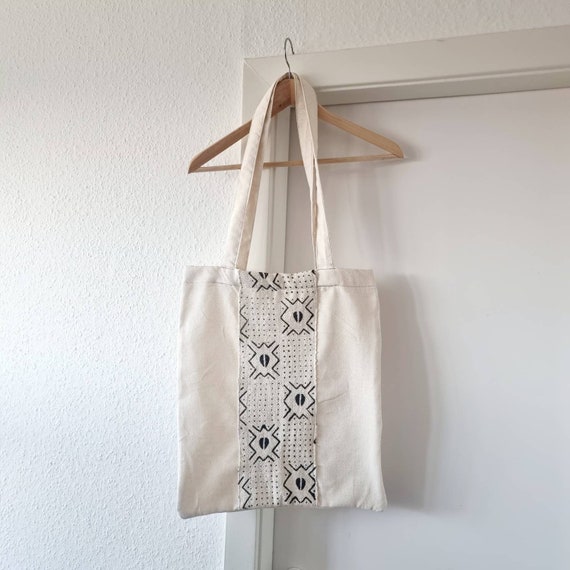 African Print Bogolan Tote Organic Natural Dye From