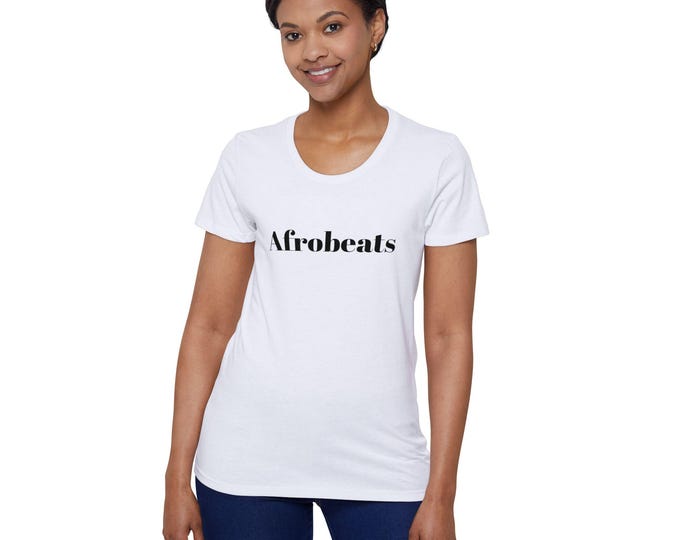 Afrobeats Women's Organic T-Shirt. Casual Vibe. For Music Lovers. Eco-Friendly Gift. Summer Essential. Minimalist Design by TheTextStyle.