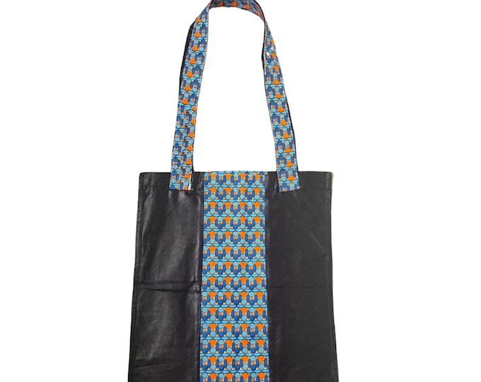African print tote bag. 100% cotton. Shopping bag. Waxprint tote bag made in Ghana. Ankara print bag. Tissu de wax africain.