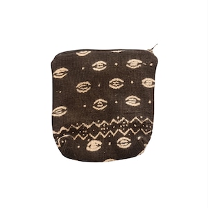 Bogolan purse. African organic cotton. Natural dye from Mali. Mudcloth bag. Coin purse. Pouche for makeup. Organizer for shopper bag.