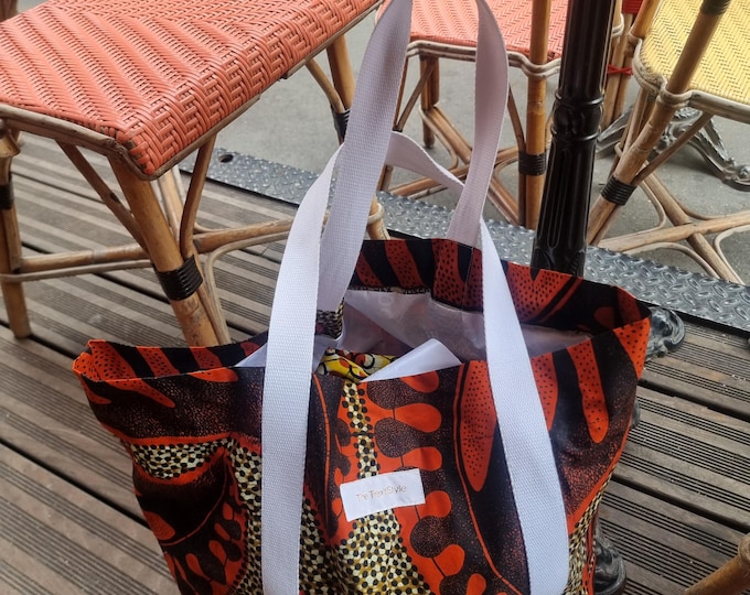 Big african print bag. Wax ankara cotton. Waxprint fabric. Stylish shopper. Urban afro totebag. Chic style organizer. Design by TheTextStyle