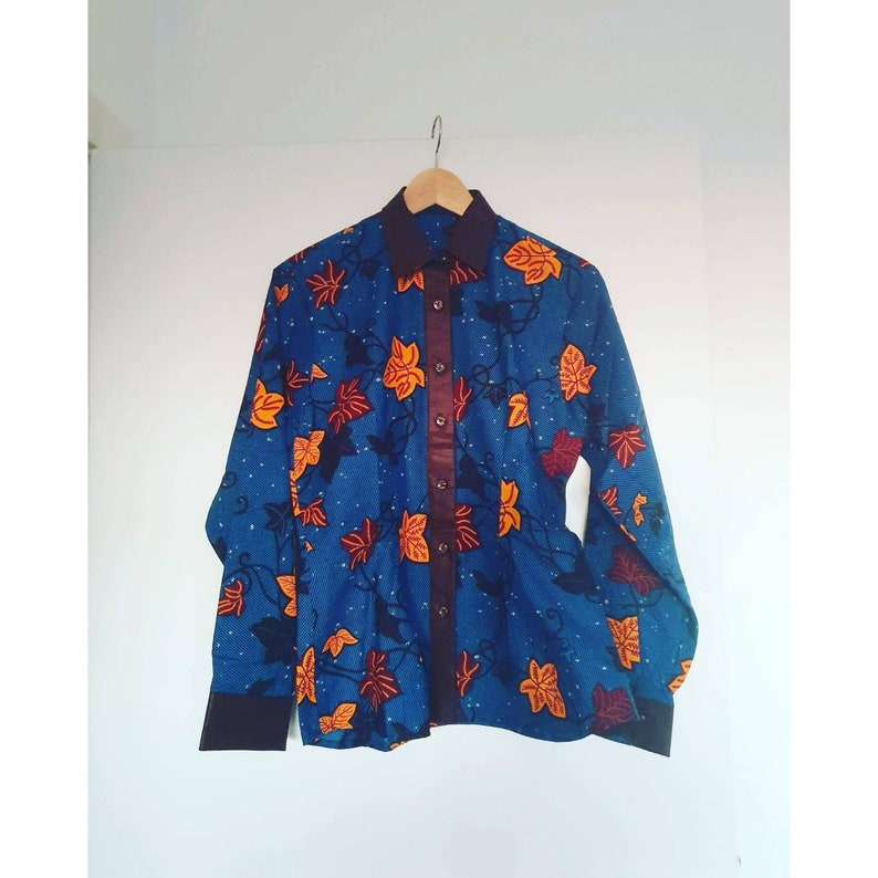Made in Ghana. Batik Handmade and unique M African print womens shirt Wax africain 100/% cotton S GTP fabric Ankara
