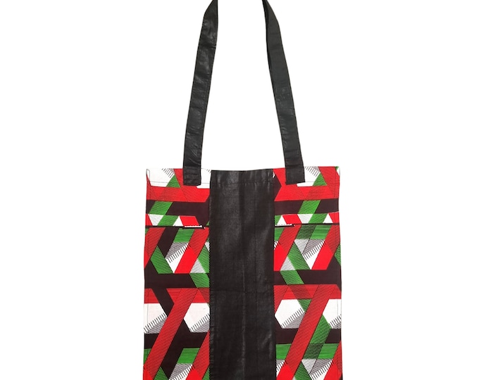 African print tote bag. 100% cotton. Shopping bag. Waxprint tote bag made in Ghana. Ankara print bag. Tissu de wax africain.