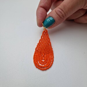 Gold plated on silver. Beadwork made in Kenya, Africa. Earrings handmade in Denmark. Boho fashion. African earrings. Tribal jewelry.