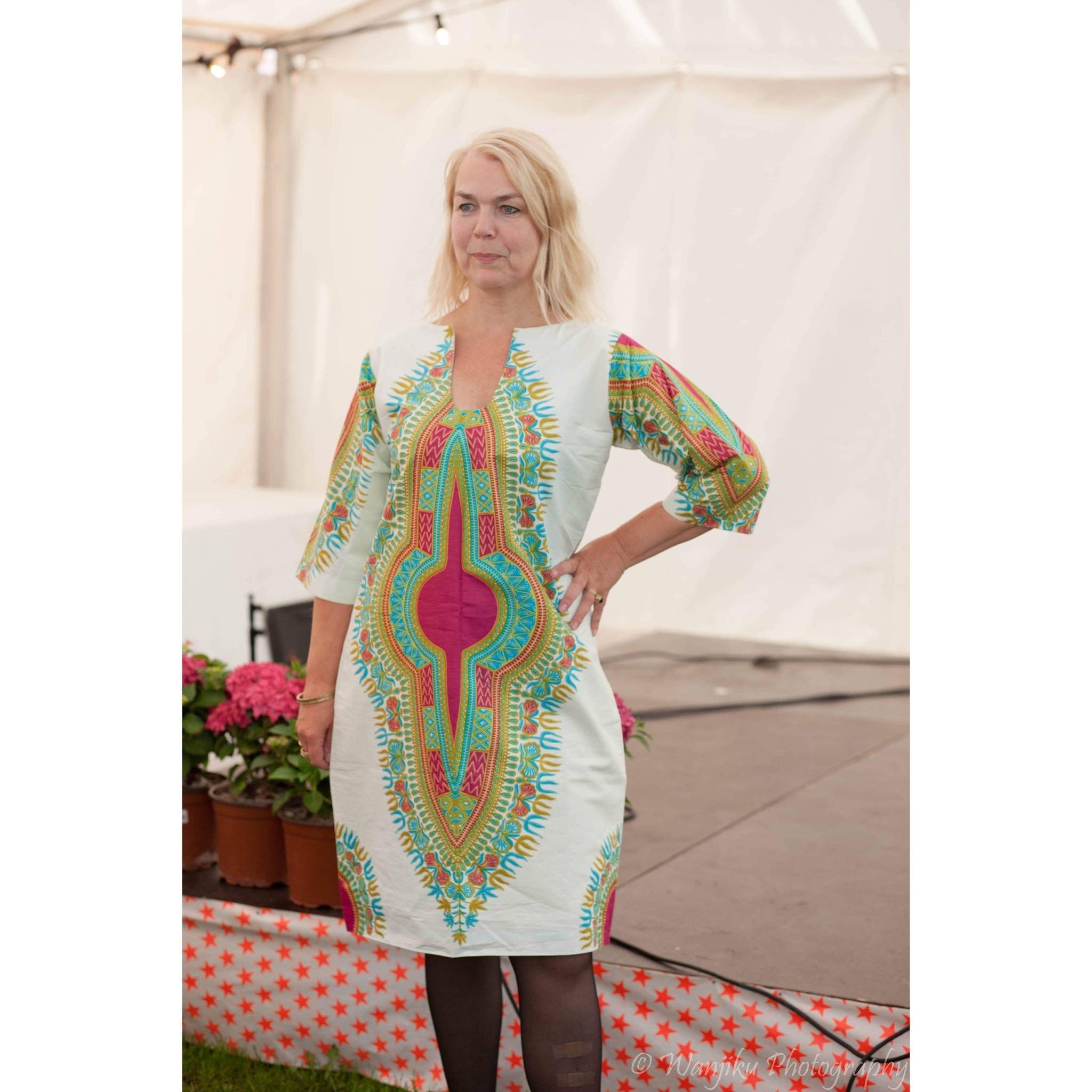all white dashiki dress