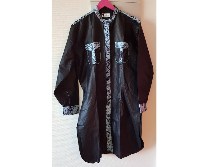 2XL. African print shirt dress. Handmade unique. Waxprint fabric. Ankara style wax. Summer cotton top. Festival wear. Conscious clothing.