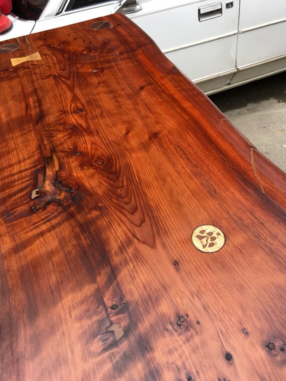 Old Groth Redwood Two Self Table Bar Top Etsy