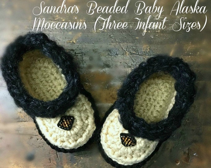 Alaska Beaded Baby Unisex Moccasins (Three Infant Sizes)