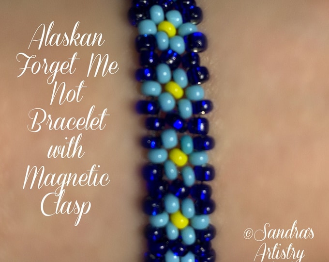 Alaskan Forget Me Not Beaded Bracelet (7 sizes)