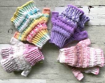 CC Fingerless Mitts-4 Multi-Color Options (Matches CC Hats/Messy Bun versions)