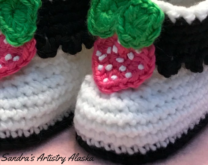 ALASKA WILD STRAWBERRY Baby Booties (Three Size Options)