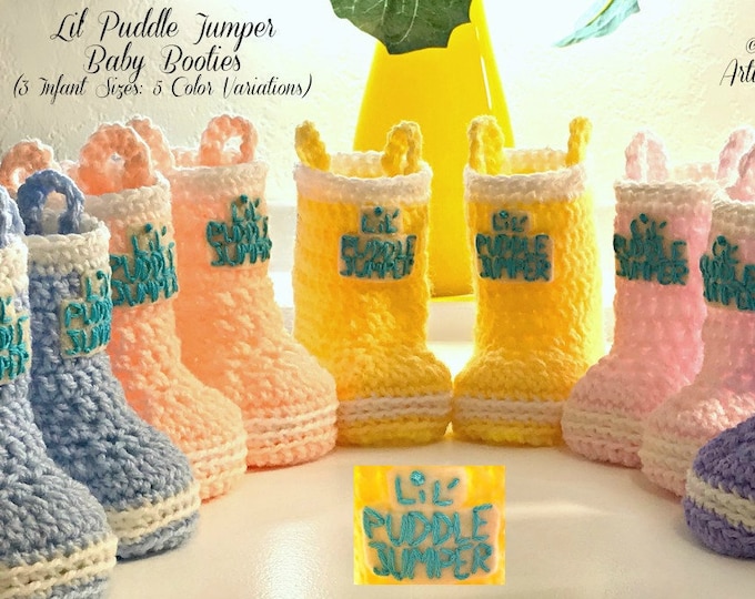 LIL' PUDDLE JUMPER Baby Booties (3 Infant Sizes: 5 Color Variations)