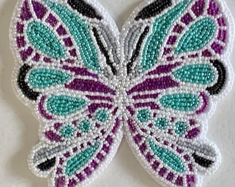 Alaska Handmade Beaded Large Butterfly-3-1/4-3-3/4” in Czech Glass 15/0 Beads