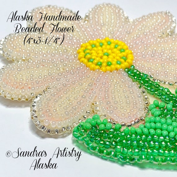 Alaska Handmade Beaded Flower Applique-4 display picture 3