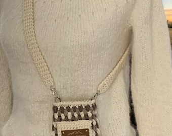Sweater Handmade and Knit in Baby Alpaca in Coconut Cream- Women Small