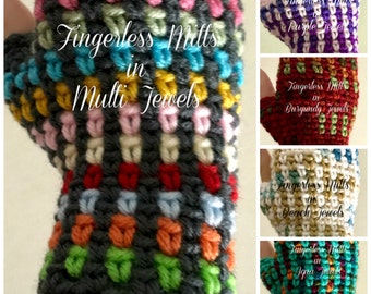 Fingerless Mitts-Kaleidoscope (5 color options)