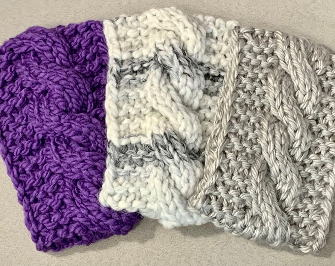 Chunky Fav Cabled Headband/Ear Warmer (3 Color Options)