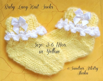 Baby Lacy-Knit Socks (Girls)-5 Infant Sizes