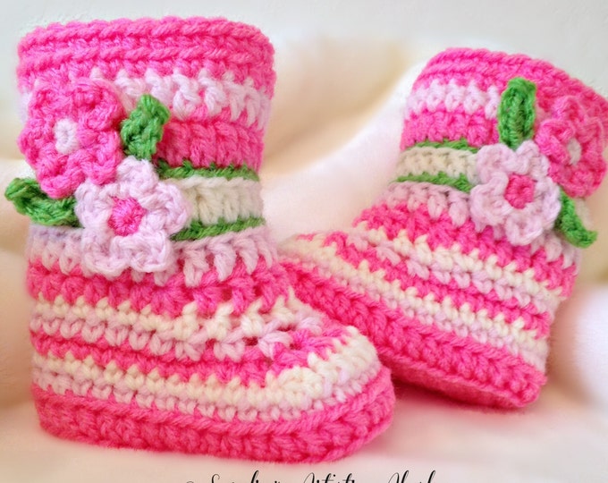 Alaska Fireweed Baby Booties - Infant Sizes