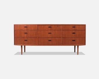 Danish Modern Teak 9-Drawer Dresser by Falster