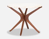 Mid-Century Sculptural Jax Side Table with Marble Top