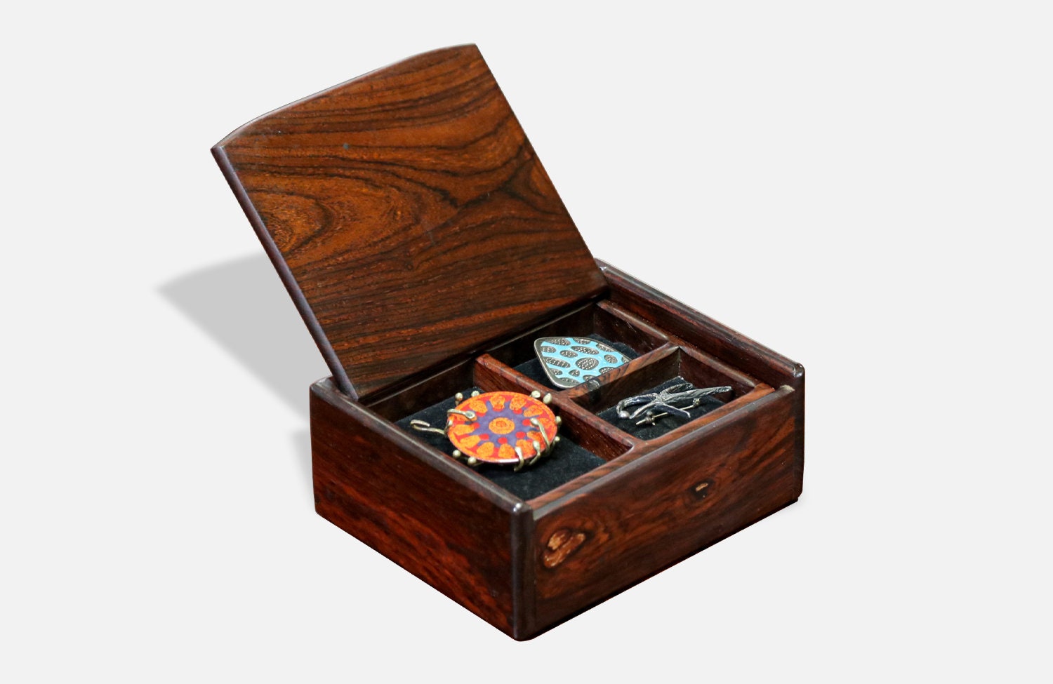 Mid-Century Modern Studio Craft Rosewood Jewelry Box