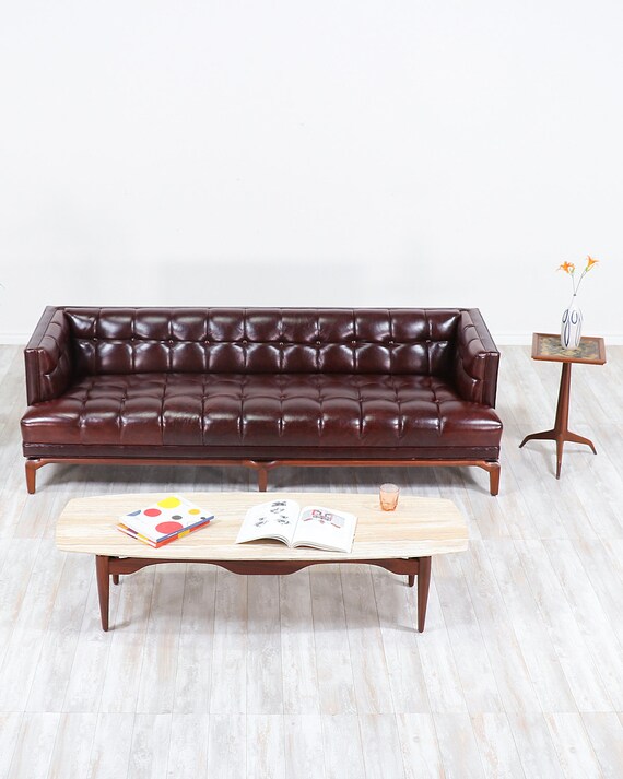 Maurice Bailey Biscuit Tufted Leather Sofa For Monteverdi Young