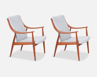 Peter Hvidt and Orla Mølgaard-Nielsen Lounge Chairs for France & Søn