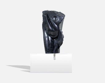 Mid-Century Modern Abstract Stone Sculpture on Lucite Base