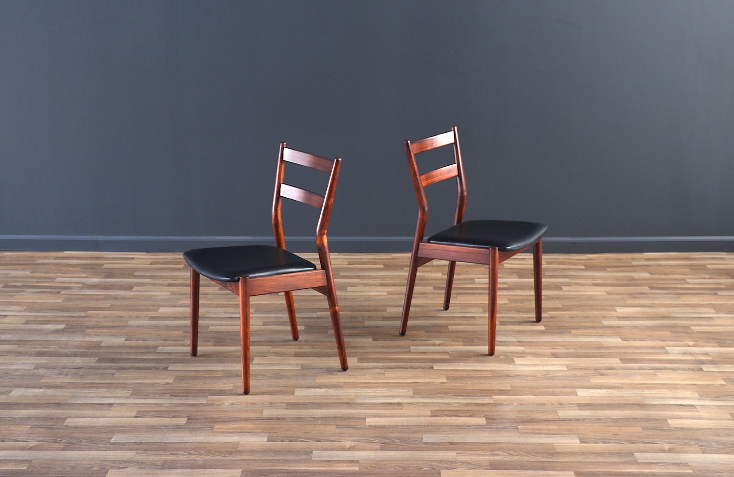 Helge Sibast Model-59 Rosewood & Leather Dining Chairs for Helge Sibast Model-59 Rosewood & Leather Dining Chairs for
