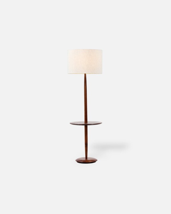 Mid Century Modern Floor Lamp With Side Table By Laurel