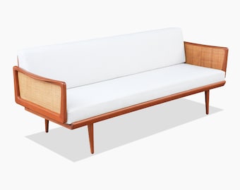 Peter Hvidt & Orla Mølgaard-Nielsen Teak and Cane Daybed Sofa