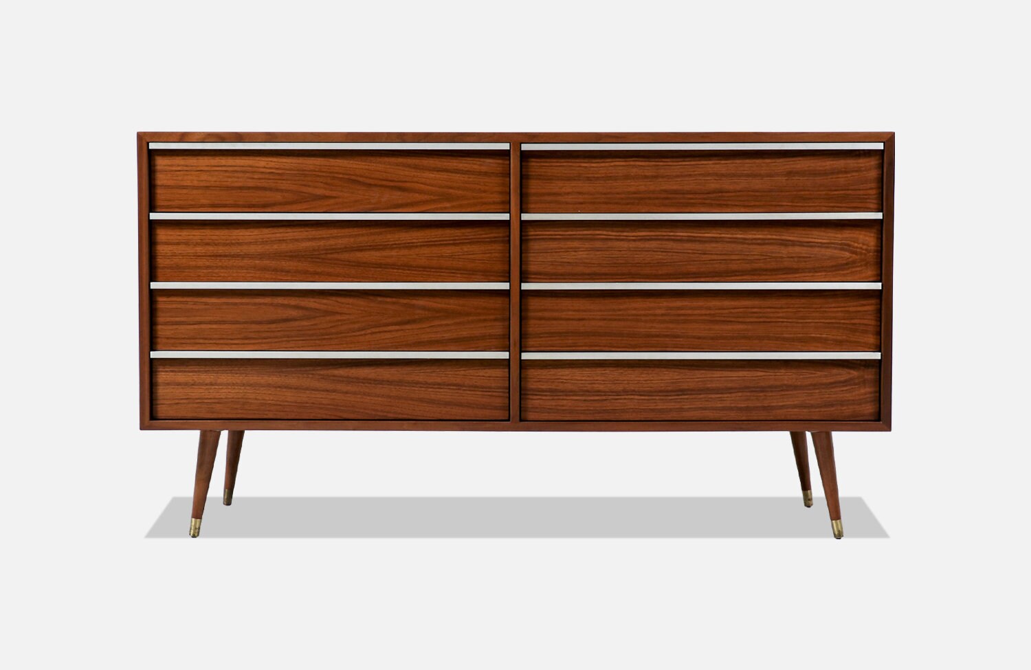 John Keal Walnut Dresser with Metal Accent Pulls for Brown Saltman