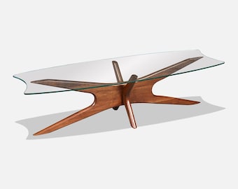 Adrian Pearsall 893-TGO Coffee Table w/ Stingray Glass Top