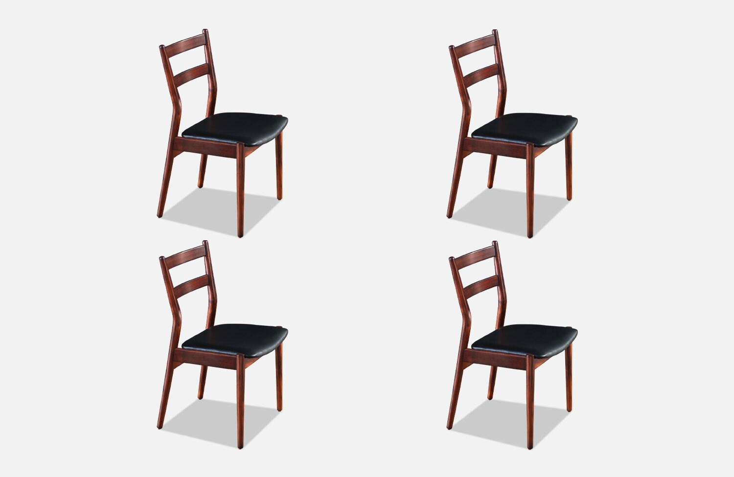 Helge Sibast Model-59 Rosewood & Leather Dining Chairs for Helge Sibast Model-59 Rosewood & Leather Dining Chairs for