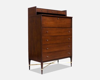 Paul McCobb "Irwin Collection" Chest of Drawers with Brass Accents for Calvin Furniture