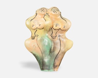 Mid-Century Ceramic Nude Women Sculpture