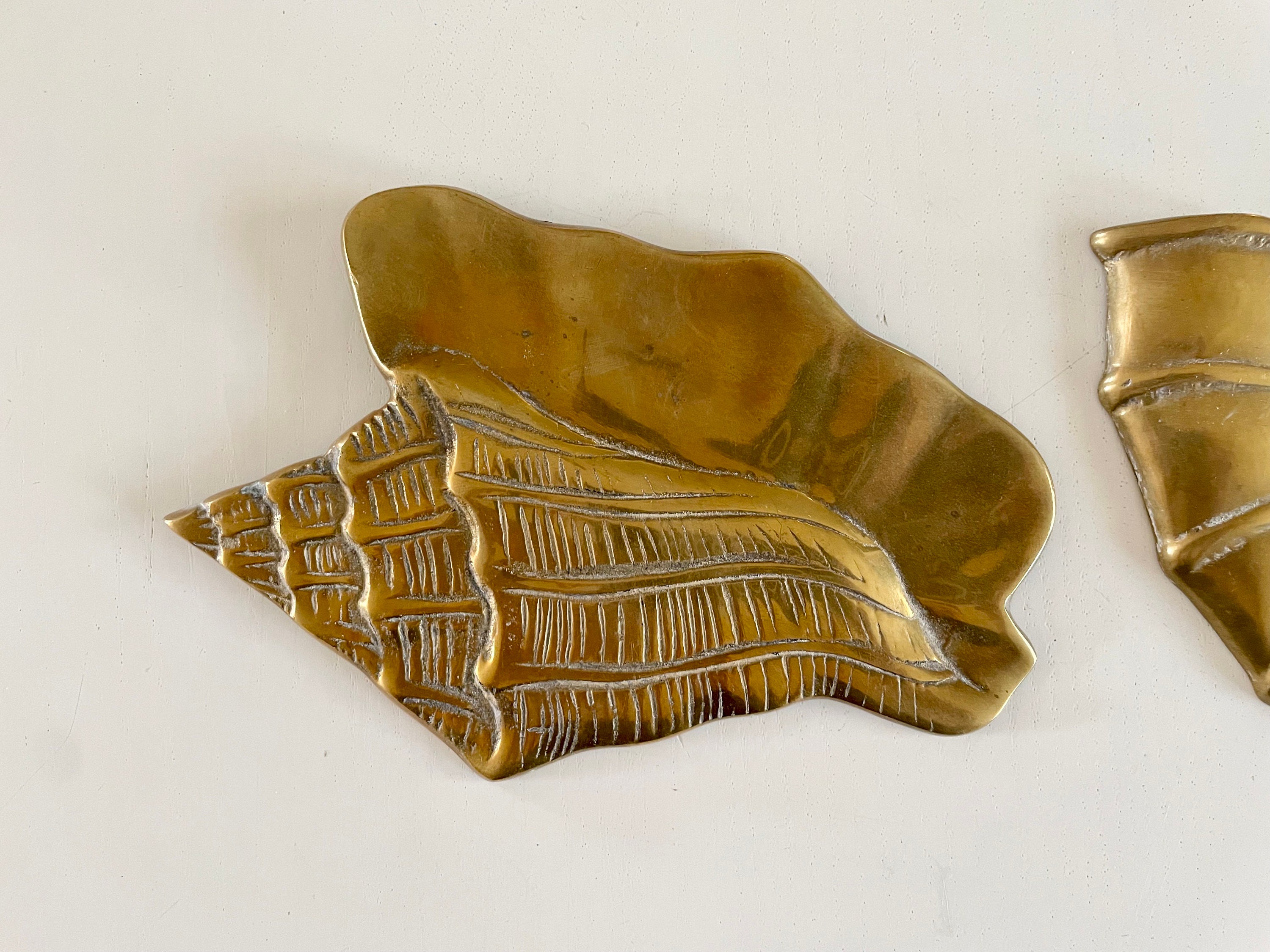mid century brass seashell wall hangings set of 3 – 86 Vintage